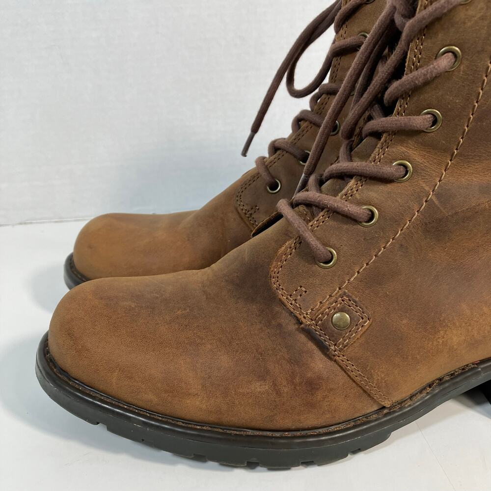 Clarks Sz 10 Orinoco Spice Lace-up Combat Boots 6-Eye Brown Nubuck Leather - Picture 2 of 16